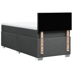 vidaXL Sommier à lattes de lit avec matelas Gris foncé 90x200 cm Tissu