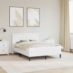 vidaXL Cadre de lit avec bandes LED Blanc 160 x 200 cm Simili cuir