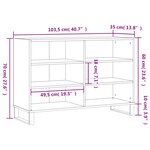 vidaXL Buffet blanc brillant 103 5x35x70 cm bois d'ingénierie