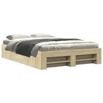vidaXL Cadre de lit sans matelas chêne sonoma 135x190 cm