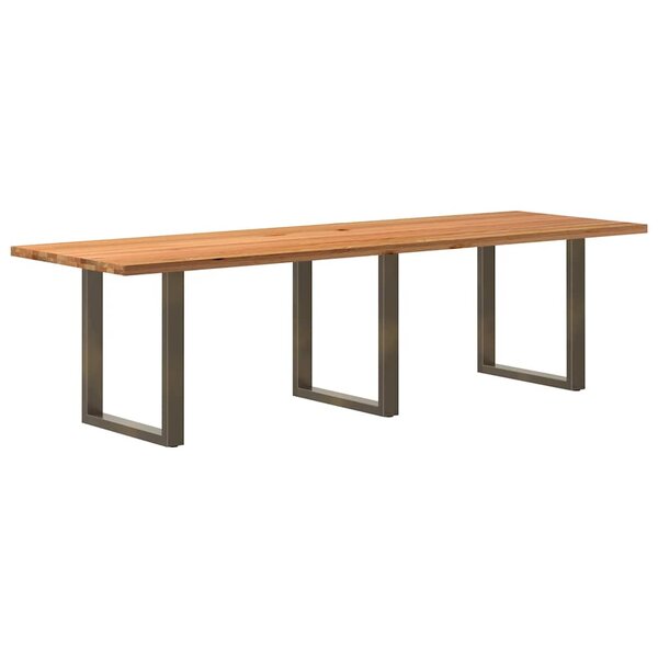 vidaXL Table à manger marron clair bois de chêne massif rectangulaire
