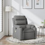 vidaXL Fauteuil de massage inclinable gris foncé tissu