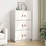 vidaXL Buffet haut Blanc 67x40x108 5 cm Bois massif de pin
