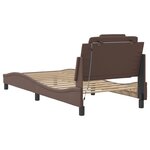vidaXL Cadre de lit avec lumières LED marron 90x200 cm similicuir
