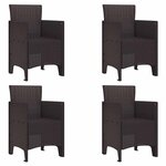 vidaXL Chaise de jardin 4 Pièces Marron 53 x 49 x 85 cm PP