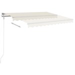 vidaXL Auvent rétractable automatique avec poteaux 4x3 m Crème