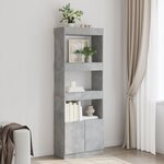vidaXL Buffet haut 63x33x180 cm gris béton bois d'ingénierie