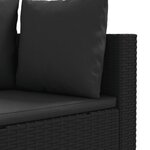 vidaXL Salon de jardin 6 Pièces avec coussins noir résine tressée