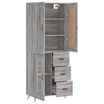 vidaXL Buffet haut Sonoma gris 69 5x34x180 cm Bois d'ingénierie
