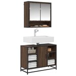 vidaXL Armoire lavabo de salle de bain chêne marron bois d'ingénierie