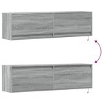 vidaXL Meuble TV mural avec lumières LED sonoma gris 140x31x38 cm