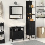 vidaXL Ensemble de mobilier de salle de bain Autre 3 Pièces Chêne noir