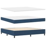vidaXL Lit à ressorts avec matelas Bleu 200 x 200 cm tissu