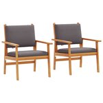 vidaXL Chaise de jardin avec coussin 2 Pièces Marron Bois d'acacia massif
