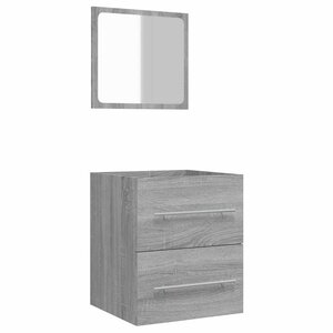 vidaXL Armoire de salle de bain avec miroir Sonoma gris 41x38 5x48 cm