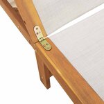 vidaXL Chaise longue gris bois d'acacia solide et textilène