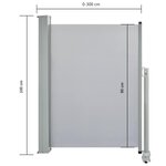 vidaXL Auvent latéral rétractable de patio 100 x 300 cm Gris