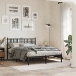 vidaXL Cadre de lit métal sans matelas avec tête de lit noir 120x190cm