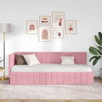 vidaXL Cadre de lit d'angle Rose 80 cm x 200 cm Velours