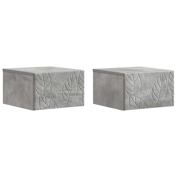 vidaXL Cabinet de chevet mural 2 pièces Gris béton 49 x 34 5 x 20 cm
