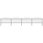 vidaXL Clôture de jardin à dessus en lance Acier (1 25-1 5)x6 8 m Noir