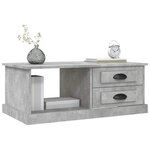 vidaXL Table basse Gris béton 90x50x35 cm Bois d'ingénierie