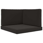 vidaXL Coussin de canapé d'extérieur 3 Pièces Noir Polyester