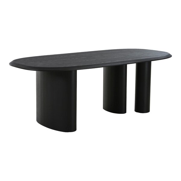 Table à manger placage frêne noir 100x220x76 cm