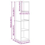 vidaXL Meuble TV mural Gris brillant 37x37x142 5 cm Bois d’ingénierie