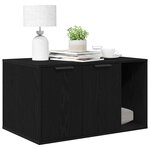 vidaXL Bac à litière pour chat Chêne noir 80 x 50 x 45 cm Bois d'ingénierie