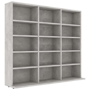 vidaXL Armoire à CD Gris béton 100x23x89 5 cm Bois d’ingénierie
