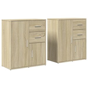 vidaXL Buffets 2 Pièces chêne sonoma 60x31x70 cm bois d'ingénierie