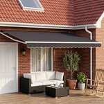 vidaXL Store rétractable manuel avec LEDs Anthracite et blanc 4 × 3 m
