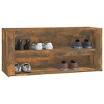 vidaXL Étagère à chaussures Chêne fumé 100x35x45 cm Bois d'ingénierie
