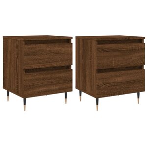 vidaXL Tables de chevet 2 Pièces chêne marron 40x35x50 cm bois ingénierie