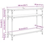 vidaXL Table console avec étagère Chêne artisanal 100 x 29 x 75 cm