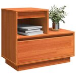 vidaXL Cabinet de chevet avec tiroir 2 Pièces Cire marron 60 x 34 x 51 cm