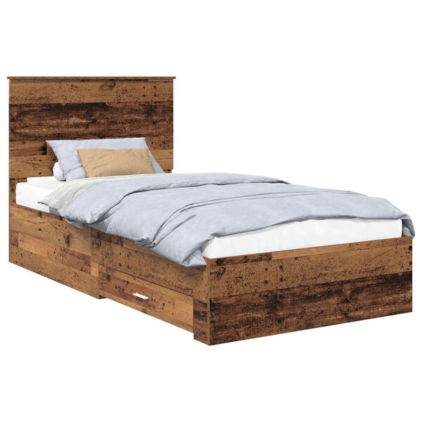 vidaXL Cadre de lit Bois ancien 100 x 200 cm Bois d'ingénierie