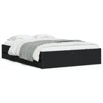 vidaXL Cadre de lit avec tiroirs sans matelas noir 120x200 cm