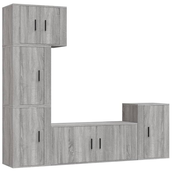 vidaXL Ensemble de meubles TV 5 Pièces Sonoma gris Bois d'ingénierie