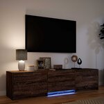 vidaXL Meuble TV avec LED avec LED Chêne brun 165 x 34 x 40 cm