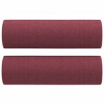 vidaXL Ensemble de canapés 3 Pièces avec coussins rouge bordeaux tissu