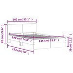 vidaXL Cadre de lit avec tête de lit sonoma gris 135x190 cm