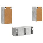 vidaXL Ensemble meuble TV 2 Pièces Gris béton Bois d'ingénierie