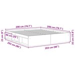 vidaXL Cadre de lit sans matelas vieux bois 200x200 cm bois ingénierie