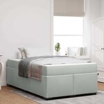 vidaXL Cadre de lit avec matelas Gris clair 120 x 190 cm tissu