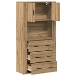 vidaXL Haut meuble en chêne 80x33x150 cm Bois d'ingénierie