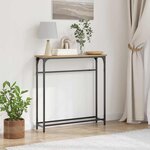 vidaXL Table Console avec étagère chêne artisanal 75 x 19 5 x 75 cm
