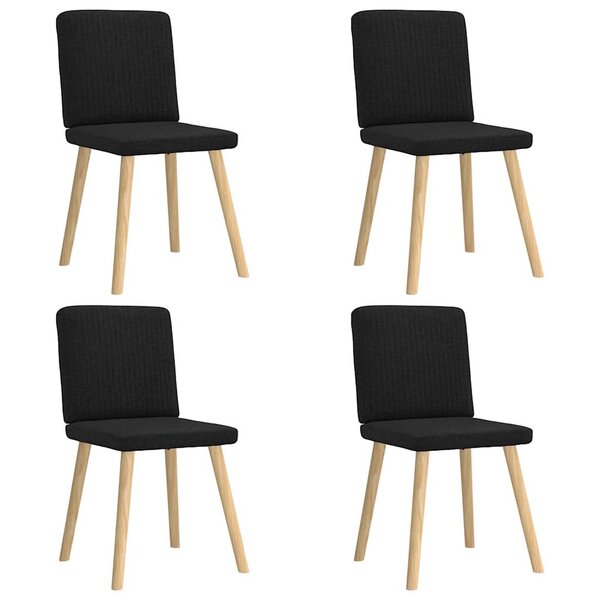 vidaXL Chaises à manger lot de 4 noir tissu