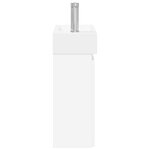 vidaXL Meuble de salle de bain avec robinet Blanc 45 5 x 22 5 x 84 cm